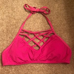 Hot Pink Bikini Top- Strappy (Small)